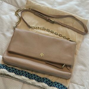 Tory Burch nude crossbody purse